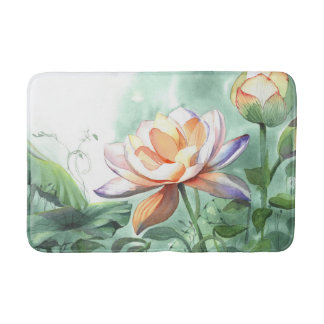Alfombrilla De Baño Acuarela Loto