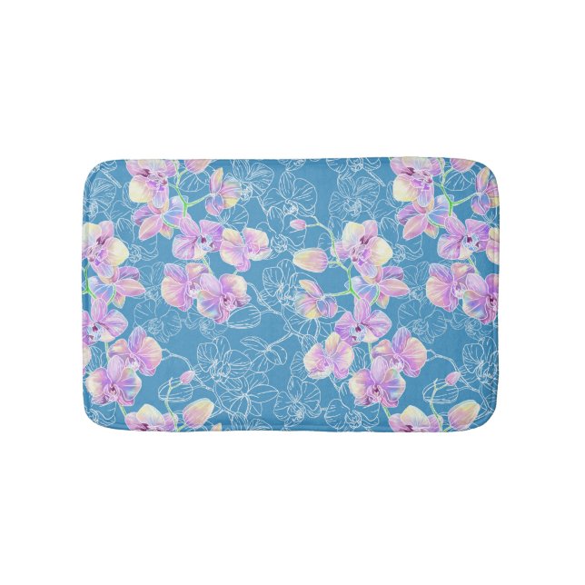 Alfombrilla De Baño Acuarela pintada de orquídea (Anverso)