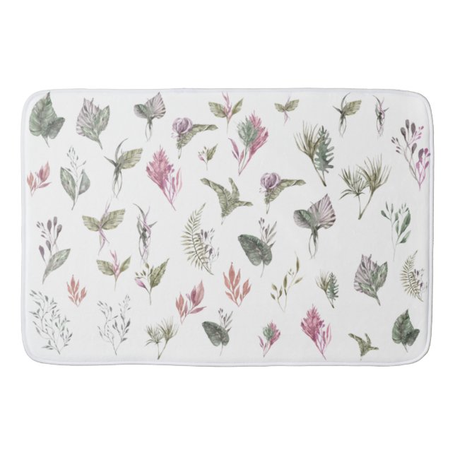 Alfombrilla De Baño Acuarela tropical vibrante (Anverso)