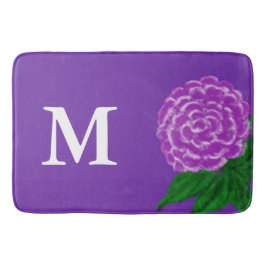 Alfombrilla De Baño Acuarela Violeta Monogramada Floral