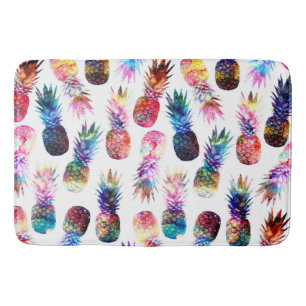 Alfombrilla De Baño acuarela y ilustracion de piña nebulosa