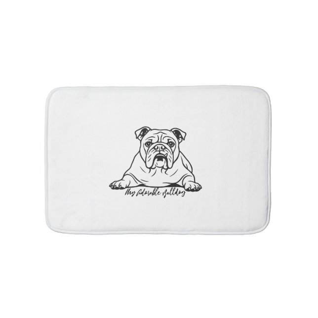 Alfombrilla De Baño Adorable Bulldog (Anverso)