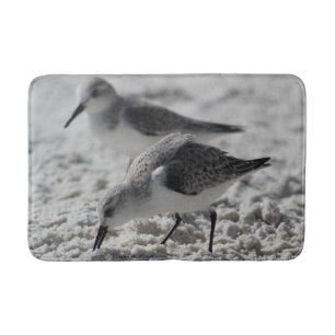 Alfombrilla De Baño adorable foto de gaviotas de mar en tonos grises y