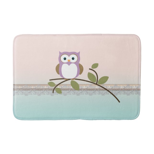 Alfombrilla De Baño Adorable Girly Cute Owl (Anverso)