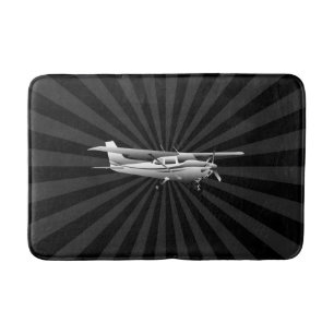 Alfombrilla De Baño Aeronaves Cessna Silhouette Flying Black Sunburst