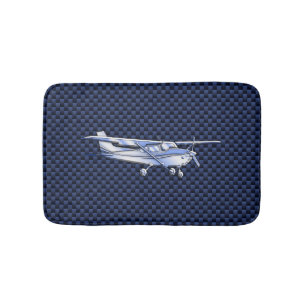 Alfombrilla De Baño Aeronaves Clásica Cromada Cessna Flying Carbon Fib