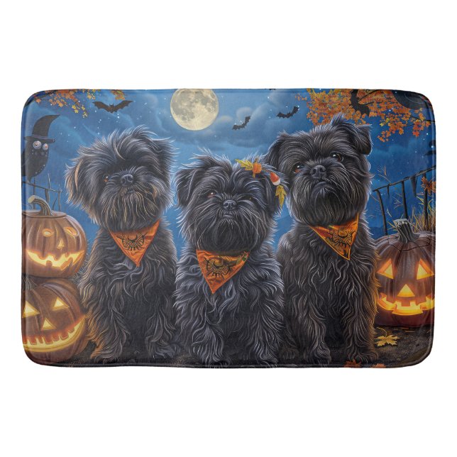 Alfombrilla De Baño Affenpinscher Halloween Spooky (Anverso)