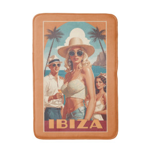 Alfombrilla De Baño Afiche de viajes de Ibiza, España