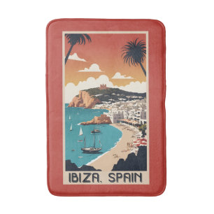 Alfombrilla De Baño Afiche de viajes de Ibiza, España