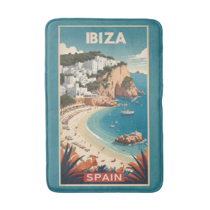 Alfombrilla De Baño Afiche de viajes de Ibiza, España