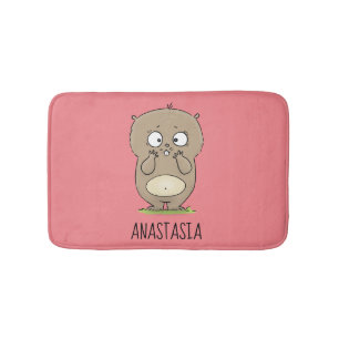 Alfombrilla De Baño Afortunadamente adorable personalizado de hámster 