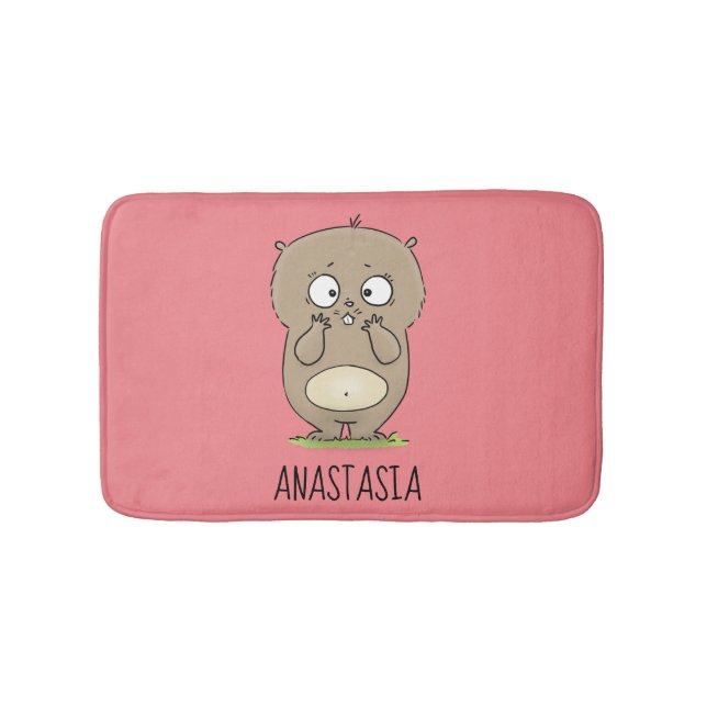 Alfombrilla De Baño Afortunadamente adorable personalizado de hámster  (Anverso)