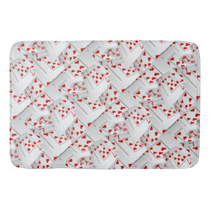 Alfombrilla De Baño Afortunados Siete Diamantes Y Tarjetas De Corazón
