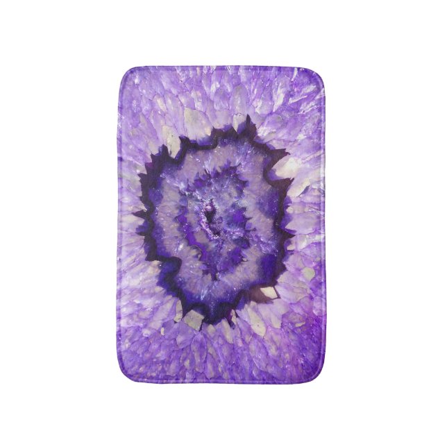 Alfombrilla De Baño Ágata púrpura Geode de Falln (Frente vertical)