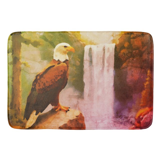Alfombrilla De Baño Aged oil pastel of Bald Eagle (Anverso)