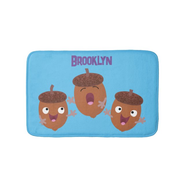 Alfombrilla De Baño Agradables bellotas cantando personalizado para lo (Anverso)