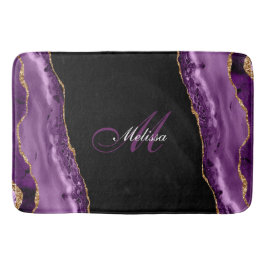Alfombrilla De Baño agre morado de oro monograma