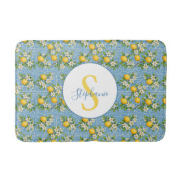 Alfombrilla De Baño Agua de Limón Baldosa Azul Patrón Personalizado