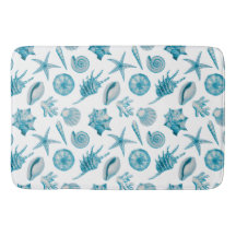 Aguamarina azul teal acuarela de conchas de playa 