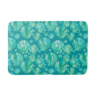 Alfombrilla De Baño Aguas marinas geométricas modernas, Aqua y turques