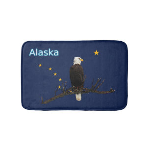 Alfombrilla De Baño Águila Alaska Y Bandera