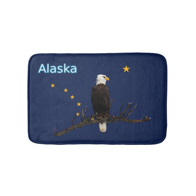 Alfombrilla De Baño Águila Alaska Y Bandera (Anverso)