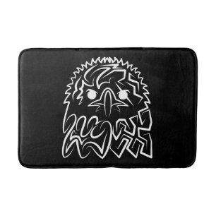 Alfombrilla De Baño Águila Tribal Negra y Blanca