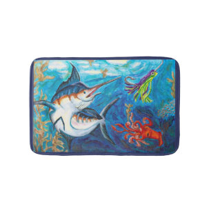Alfombrilla De Baño Aguja azul