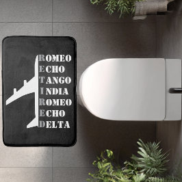 Alfombrilla De Baño Airplane Retired Nato Phonetic Alphabet Aviation