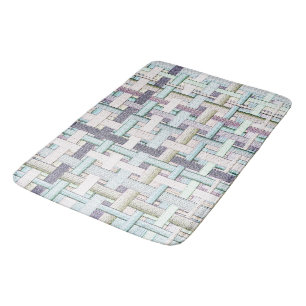 Alfombrilla De Baño "ajedrez" de colores tenues con apariencia de tela