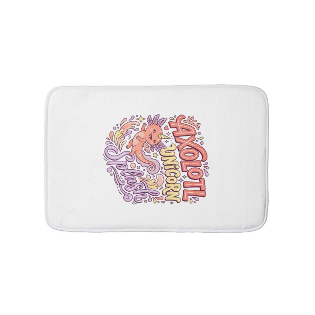Alfombrilla De Baño Ajolote Unicornio Salpicadura Caprichosa Bac Blanc (Anverso)