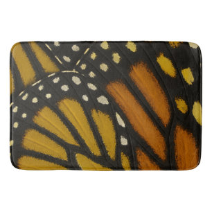 Alfombrilla De Baño Ala de Mariposa Monarca Naranja y Amarilla