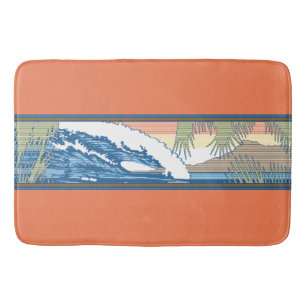 Alfombrilla De Baño Ala Moana Diamond Head Hawaiian Surf Rótulo