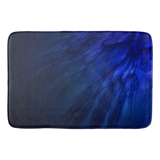 Alfombrilla De Baño Alas místicas con plumas azules profundas (Anverso)