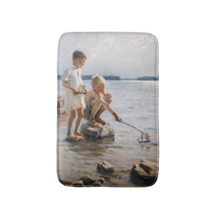 Alfombrilla De Baño Albert Edelfelt - Niños jugando en la costa