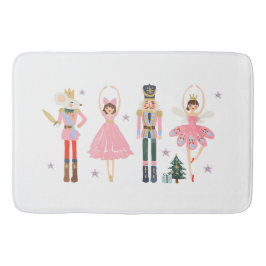 Alfombrilla De Baño Alegre Cascanueces Rosa Navideño