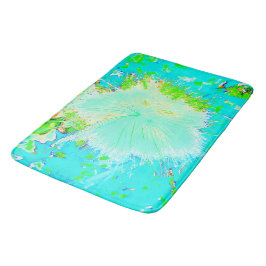 Alfombrilla De Baño Aleta Psicotrópica y Flor de Algodoncillo Verde Li