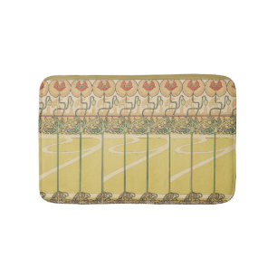 Alfombrilla De Baño Alfonse Mucha Amapolas Papel Pintado Floral Art No