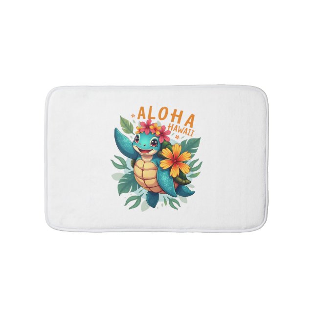 Alfombrilla De Baño Aloha Hawaii-Shirt Mujeres Chicas de tortugas mari (Anverso)