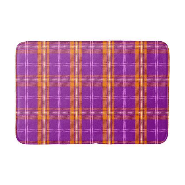 Alfombrilla De Baño Aloha Patchwork Hawaii Tropical Plaid - Violet (Anverso)