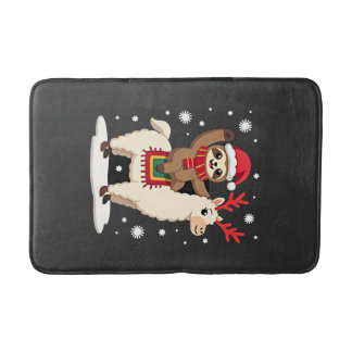 Alfombrilla De Baño Alpaca Sloth Christmas (1)