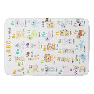 Alfombrilla De Baño Alphabet Animal ABC Animales cutáneos