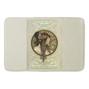 Alfombrilla De Baño Alphonse Mucha - Bizantino Head Brunette