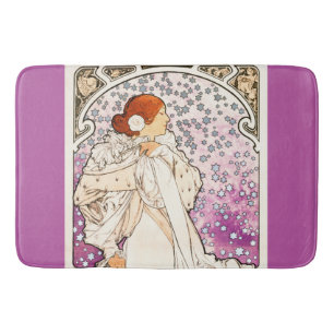 Alfombrilla De Baño Alphonse Mucha La Dame 1896 Vintage Art Nouveau