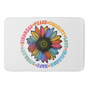 Alfombrilla De Baño Amabilidad Paz Igualdad Amor Esperanza Diversidad 