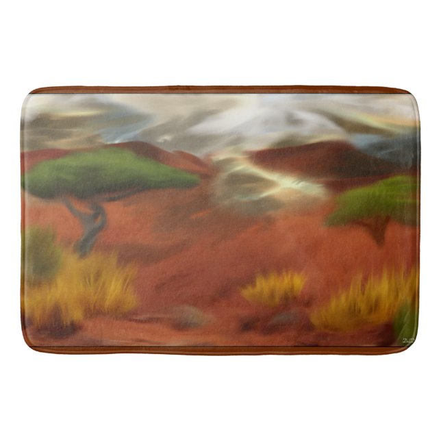 Alfombrilla De Baño Amanecer al aire libre australiano resumen arte (Anverso)