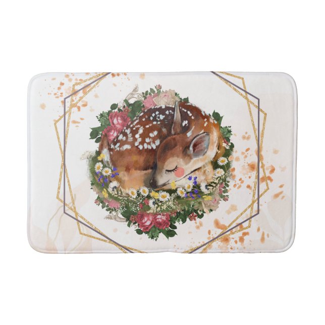 Alfombrilla De Baño Amanecer durmiente, arte gráfico de animales marro (Anverso)