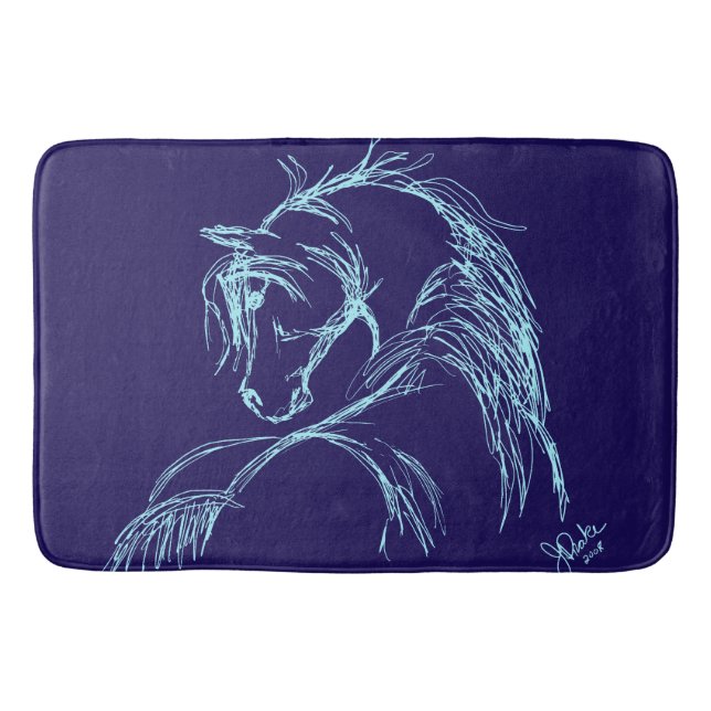 Alfombrilla De Baño Amante de caballos (Anverso)