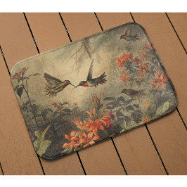 Alfombrilla De Baño Amantes y flores de la escena botánica vintage