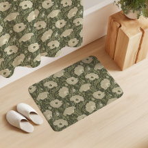 Amapola Vintage en Verde Oliva Crema